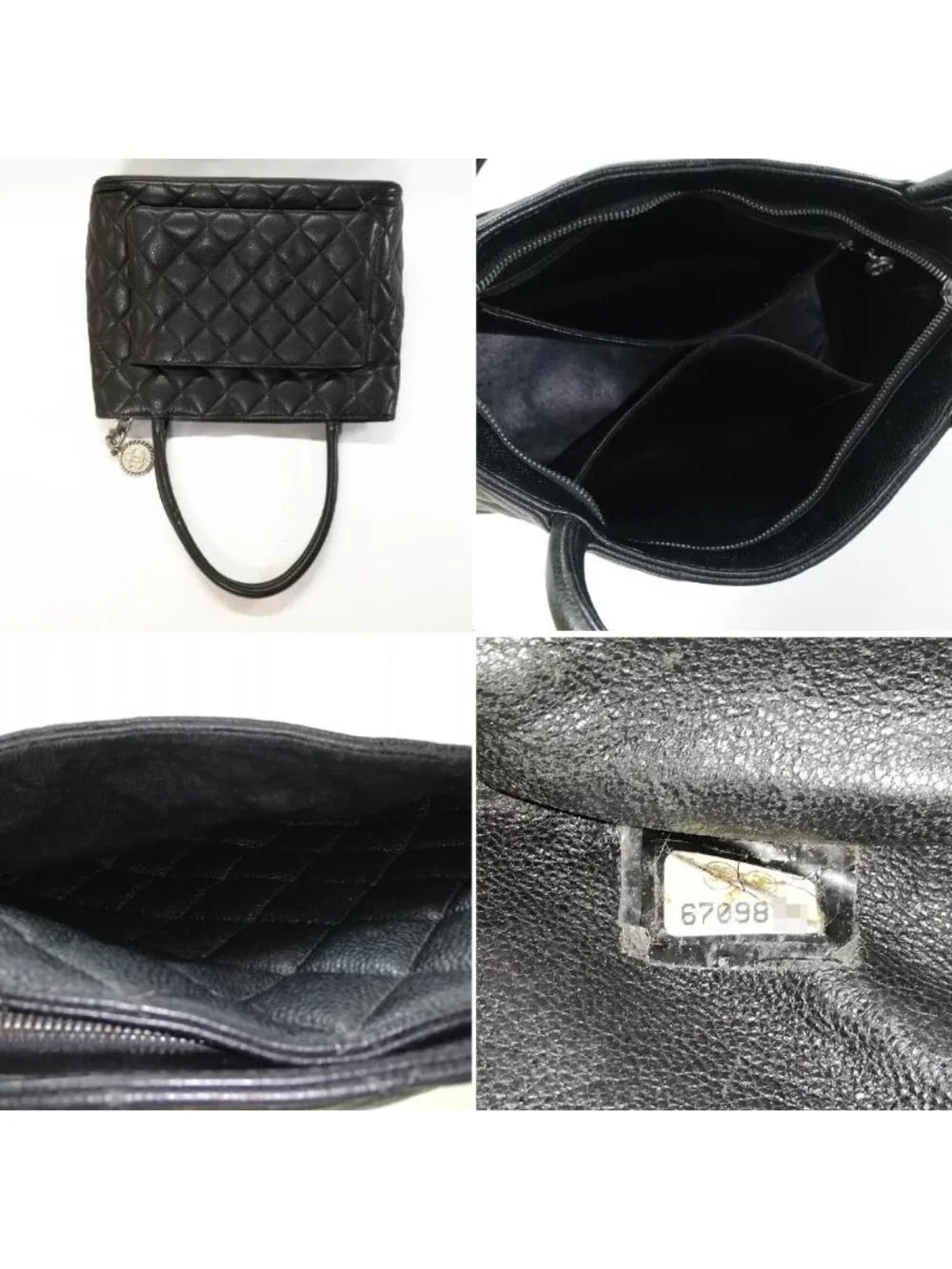 Chanel Reissue Tote Caviar Leather Black Silver